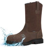 HISEA NINGO Men's Steel Toe & Soft Toe Work Boots - 100% Waterproof, Pull-On Wellington Style, Oil & Slip Resistant, EH Safet...