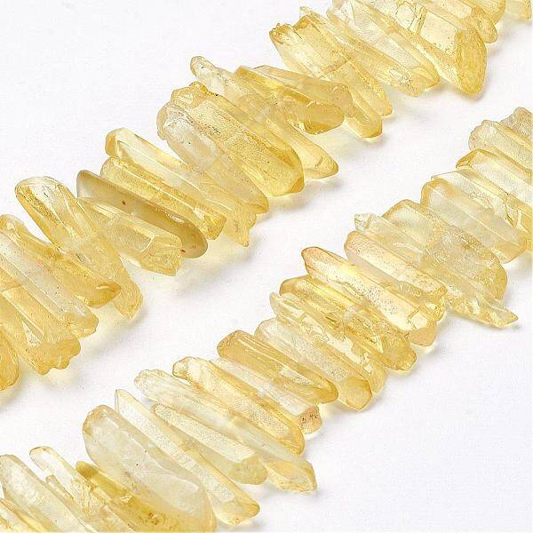 Natural Quartz Crystal Points Beads Strands
