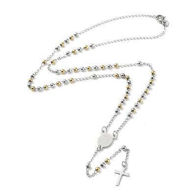 Non-Tarnish 202 Stainless Steel Rosary Bead Necklaces