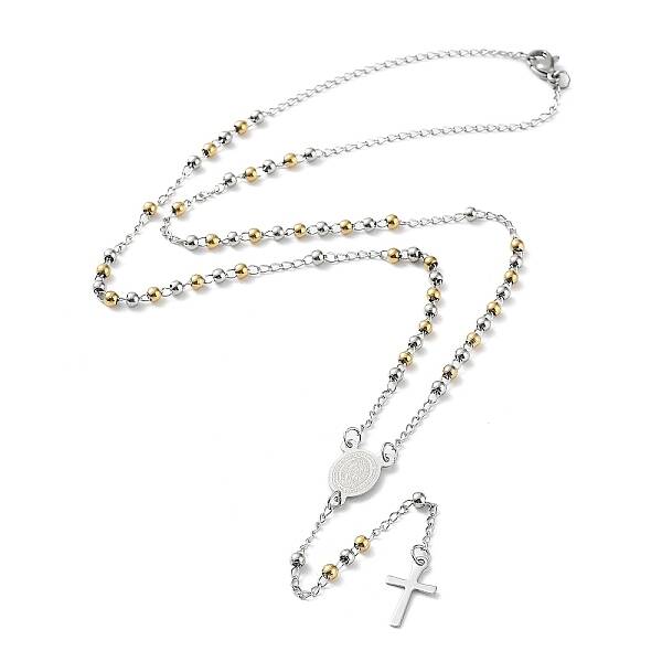 Non-Tarnish 202 Stainless Steel Rosary Bead Necklaces