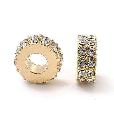 Rack Plating Alloy Rhinestone European Beads