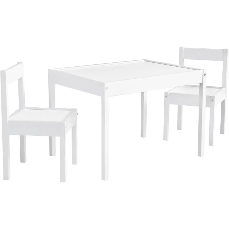 Your Zone Child 3-Piece Table and Chairs Set, in White Age Group 1 to 5 Years Old.