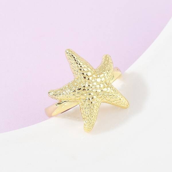 Ocean Theme Brass Cuff Rings