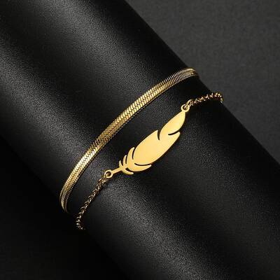 304 Stainless Steel Multi-strand Herringbone Chain Bracelets