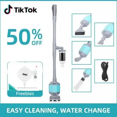 Hygger Aquarium Gravel cleaner Electric Automatic 5-in-1 Electric Fish Tanks Gravel Vacuum Cleaner Set for Removable Vacuum ...