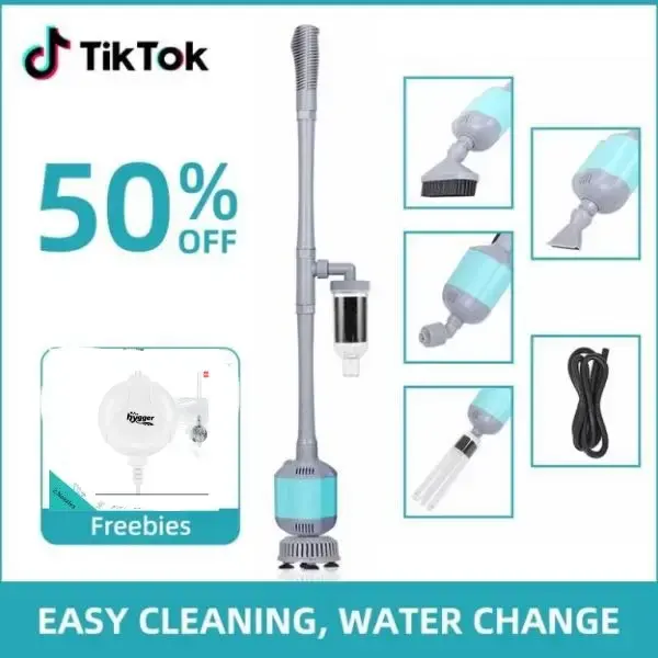 Hygger Aquarium Gravel cleaner Electric Automatic  5-in-1 Electric Fish Tanks Gravel Vacuum Cleaner Set for Removable Vacuum ...