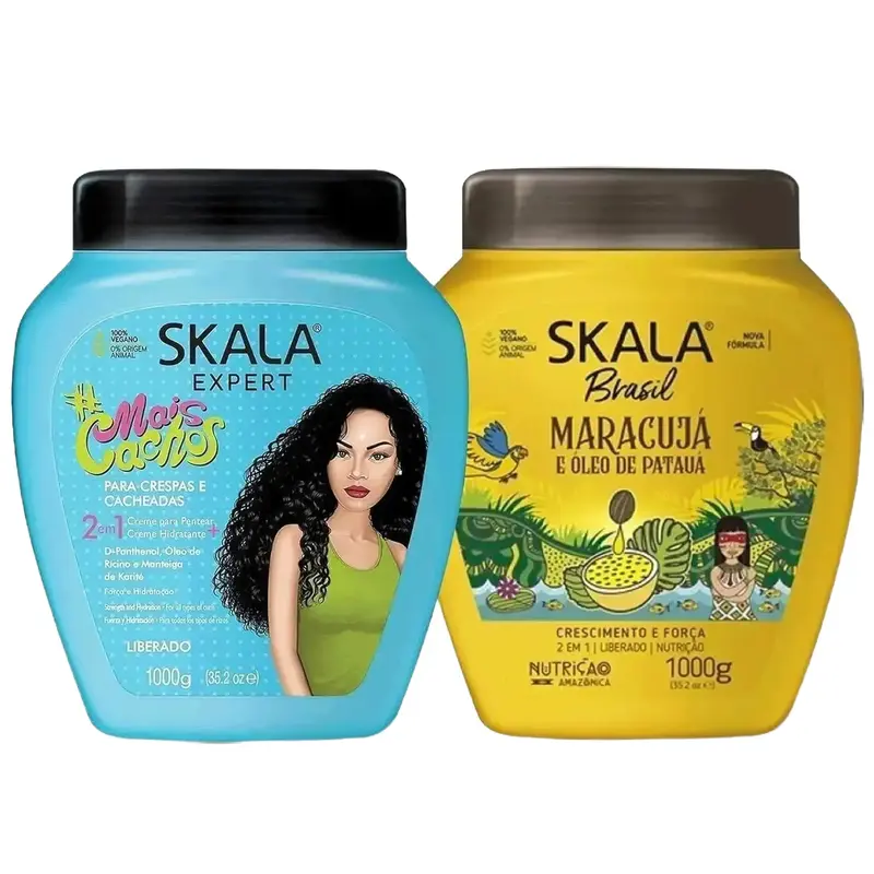 SKALA Hair Care Set: Expert Mais Cachos 2-in-1 + Brasil Passion Fruit & Pataua Oil - Each Bottle 1000g-35.27 Oz (Pack of 2) 1...