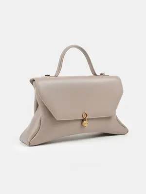 Rococo Corn Leather Bag | Color: Sand