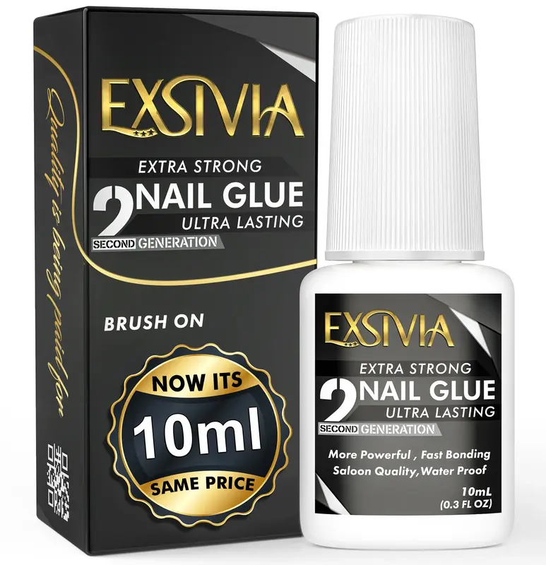 2nd Generation Super Strong Nail Glue - Salon Quality, Extra Strength for Acrylic, Press-On, Fake Nails, No Dehydrator and Pr...