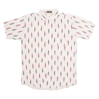 MAUSAM COLLECTION Mens Shirt Pink 90s Crazy Pattern M