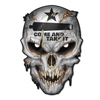 Come and Take It Molon Labe Skull Decal – Premium Skull Stickers for Trucks and Cars – American Flag Stickers with Red Re...