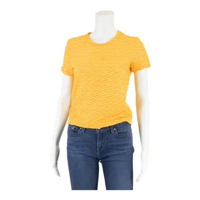 GAS Top Yellow Striped Short Sleeve Womens S