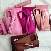 Hailey Bieber Liquid Silicone Lipstick Phone Case 【100% Genuine High Quality】(Phone Case + Lipstick + Box) For IPhone 16P...