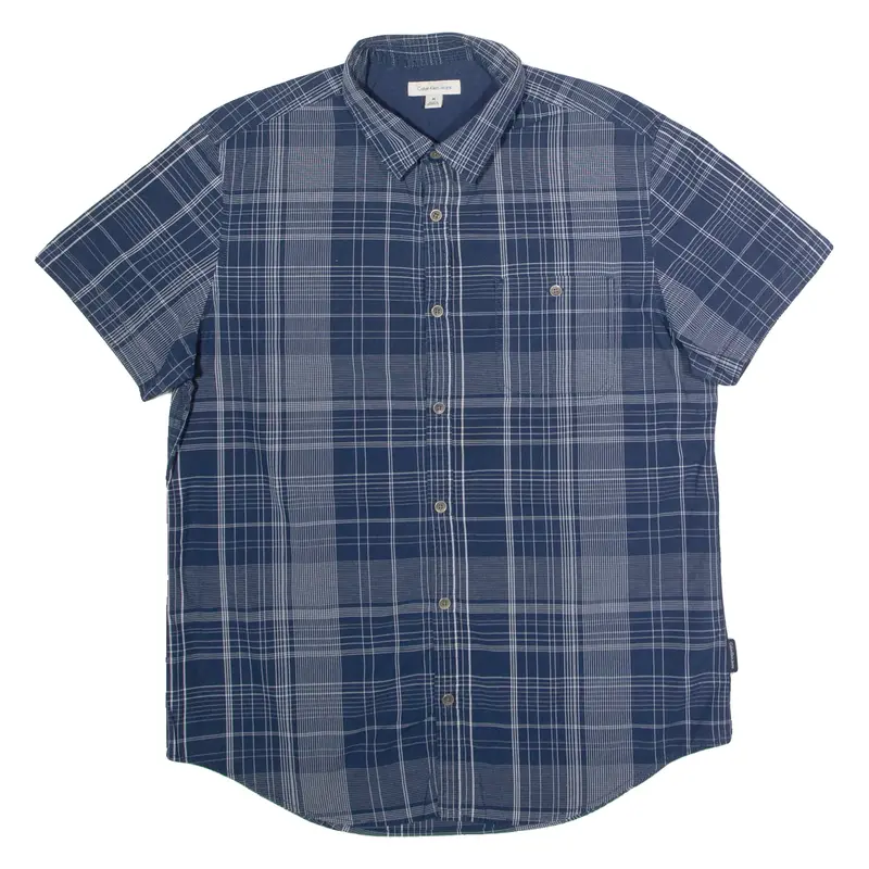 CALVIN KLEIN JEANS Mens Shirt Blue Check M