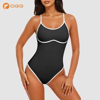 OQQfitness Women's White Flowy Line Sleeveless Top Sexy Backless Crossover Basic Bodysuit Elegant Essential Piece Fitted Spag...