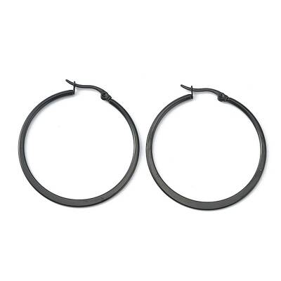 304 Stainless Steel Flattened Big Hoop Earrings for Women