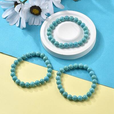 Natural Howlite Bead Stretch Bracelets