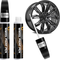 Black Rim Touch Up , Wheel  for Rims Scratch Repair Remover Pen Kit with Varnish Coating Pen,Wheel Touch Up  for  Quick and E...