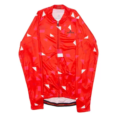 MILOTO Full Zip Cycling Womens Jersey Red Long Sleeve High Neck M