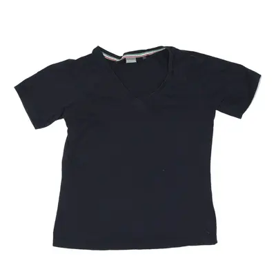 DIADORA T-Shirt Black V-Neck Short Sleeve Womens L