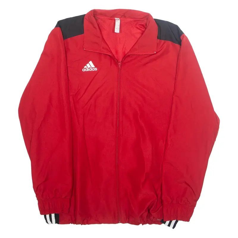 ADIDAS Mesh Lined Mens Track Jacket Red L