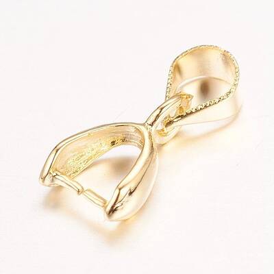 Real 18K Gold Plated Brass Pendant Pinch Bails