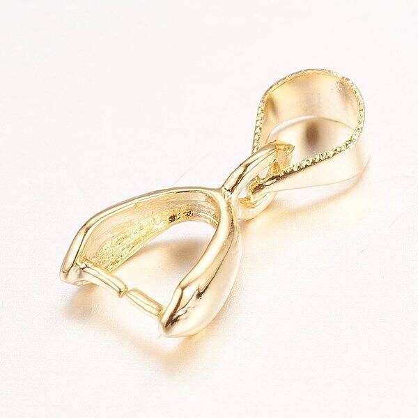 Real 18K Gold Plated Brass Pendant Pinch Bails