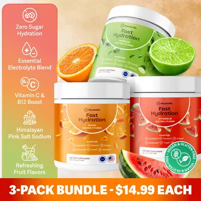 Rosabella Electrolytes 3-Pack For Fast Hydration, Fast Recovery, Electrolyte Imbalance
