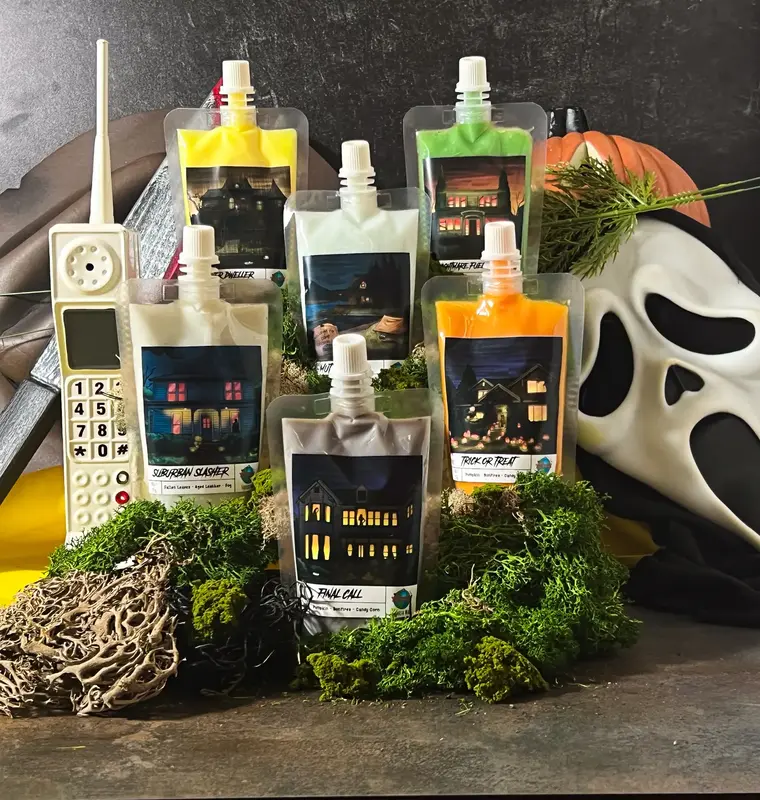 Halloween Themed Scented Squish Squeeze Wax Melt Collection - 6 Scents Including Sam's Pumpkin Patch & Freddy's Boiler Room -...
