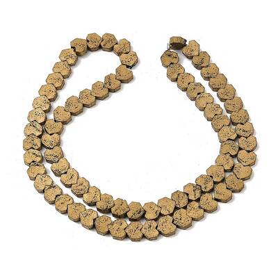 Electroplated Natural Lava Rock Beads Strands