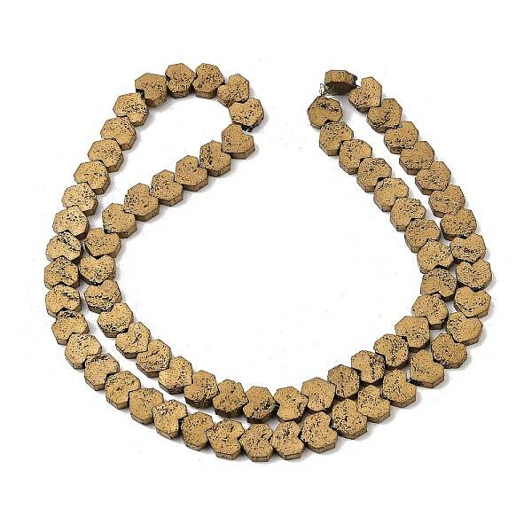 Electroplated Natural Lava Rock Beads Strands
