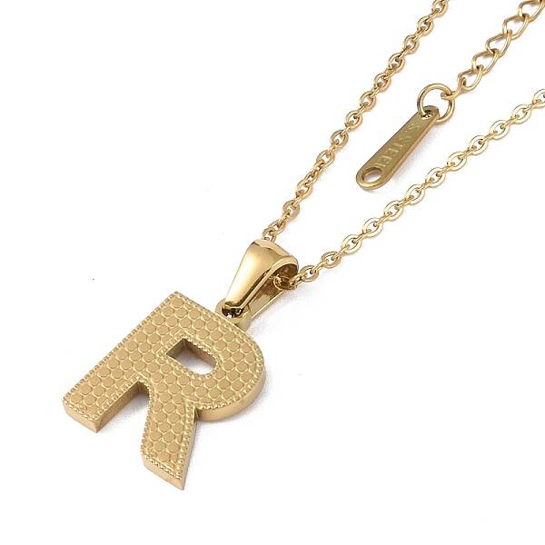 Ion Plating(IP) Initial Letter 304 Stainless Steel Pendant Necklaces