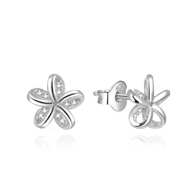 Beneto Delicate Flower Earrings with Zirconia AGUP2325L