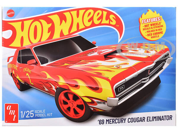 Skill 2 Model Kit 1969 Mercury Cougar Eliminator Hot Wheels 1/25 Scale Model by AMT