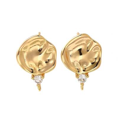 Brass Micro Pave Cubic Zirconia Stud Earring Findings