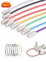 Stainless Steel Cable Wire Key Chain, Colorful Key Rings, Travel Aircraft Luggage Tag Loops, Hanging Outdoor Keychain, Kayak ...