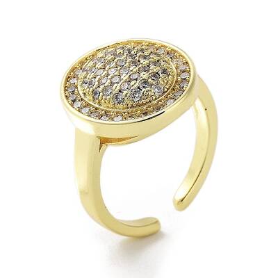 Brass with Cubic Zirconia Open Cuff Rings for Women