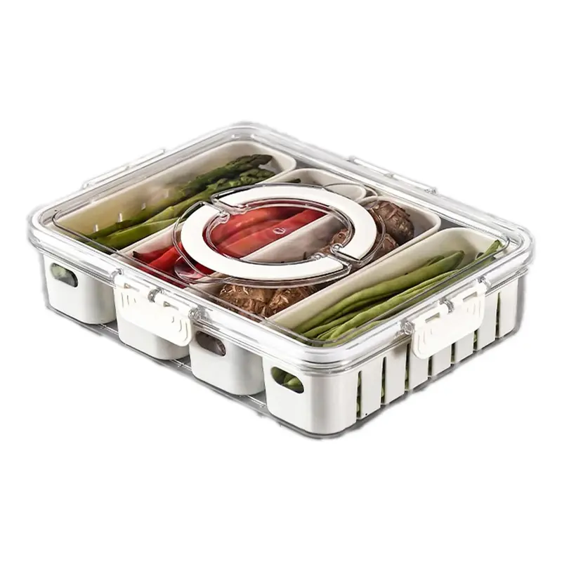 Two/Four Compartment Drain Storage Box, 1 Count Used for Cleaning and Storing Fruits and Vegetables, Cannot Be Washed in The ...