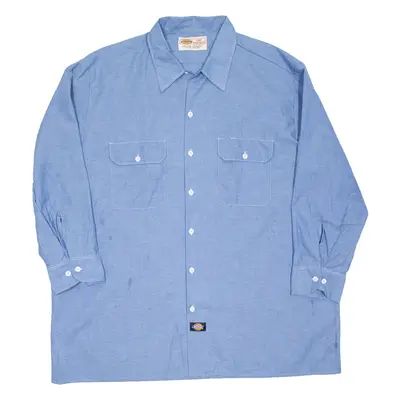 DICKIES Mens Worker Shirt Blue Long Sleeve XL