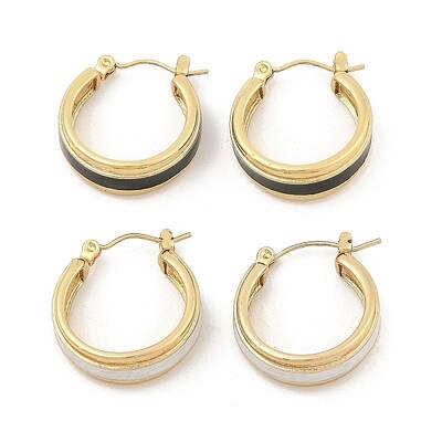 PVD Vacuum Plating Golden 304 Stainless Steel Hoop Earrings for Women