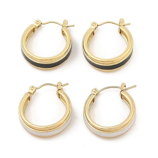 PVD Vacuum Plating Golden 304 Stainless Steel Hoop Earrings for Women