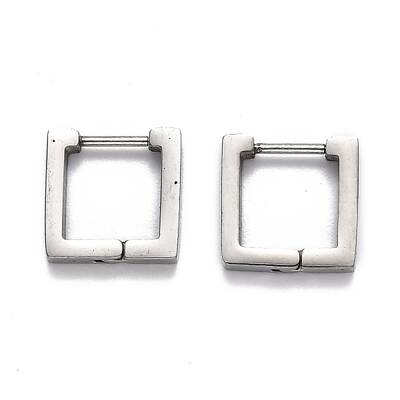 Tarnish Resistant 304 Stainless Steel Square Huggie Hoop Earrings