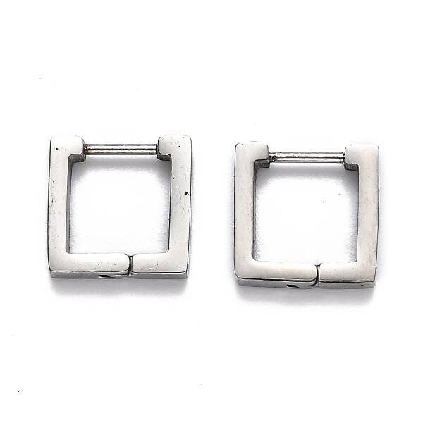 Tarnish Resistant 304 Stainless Steel Square Huggie Hoop Earrings