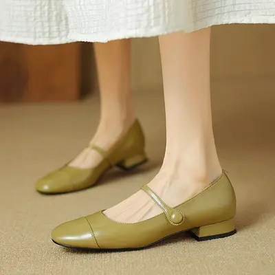 CHIKO Alondra Round Toe Block Heels Mary Jane Shoes