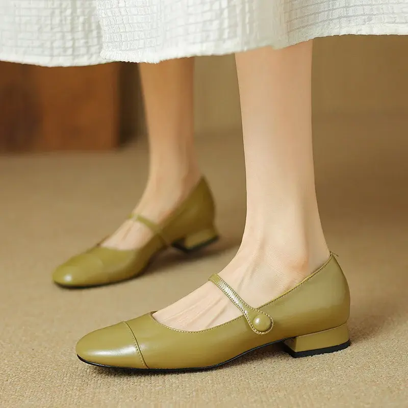 CHIKO Alondra Round Toe Block Heels Mary Jane Shoes
