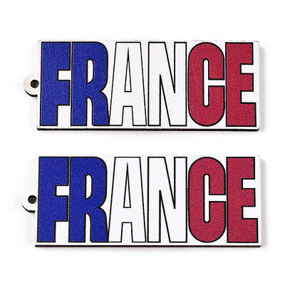 French Theme Printed Wood Pendants