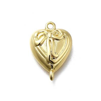 Brass Bowknot Heart Links