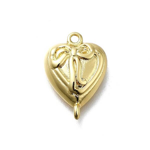 Brass Bowknot Heart Links
