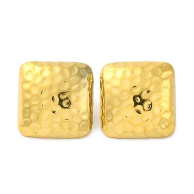 Ion Plating(IP) 304 Stainless Steel Square Stud Earrings