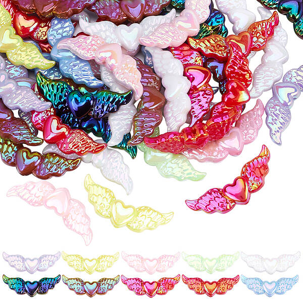 50pcs UV Plating Opaque Acrylic Beads